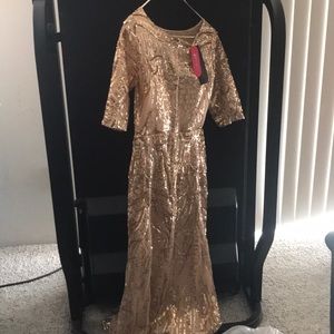Long golden gown